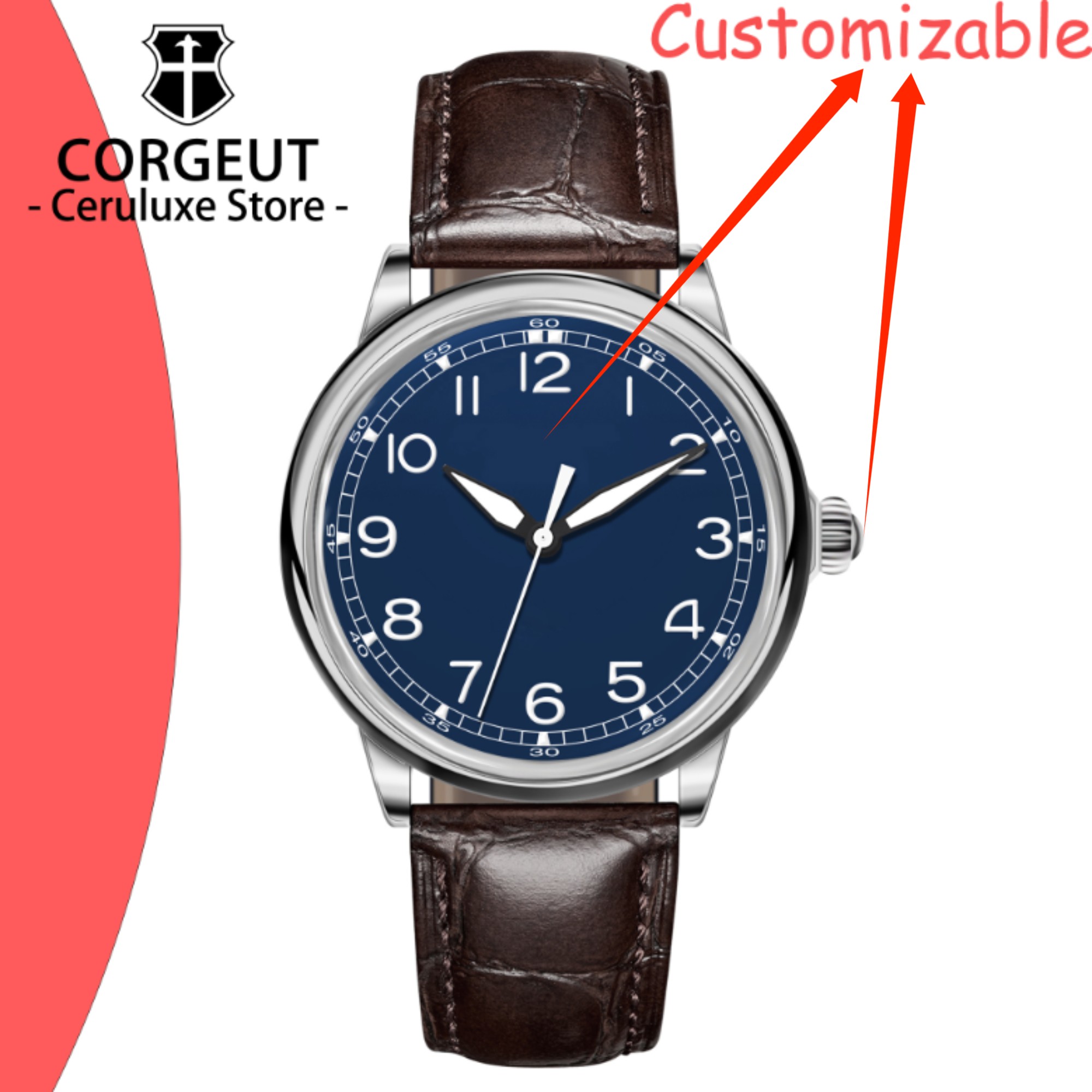 Luxury Watch Logos - CUSTOM Logo 41mm MIYOTA8215 Automatic Mechanical