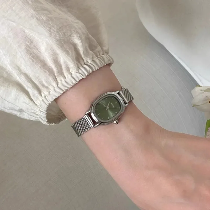 Luxury Watch Deals - Small Oval Dial Green Watch Simple