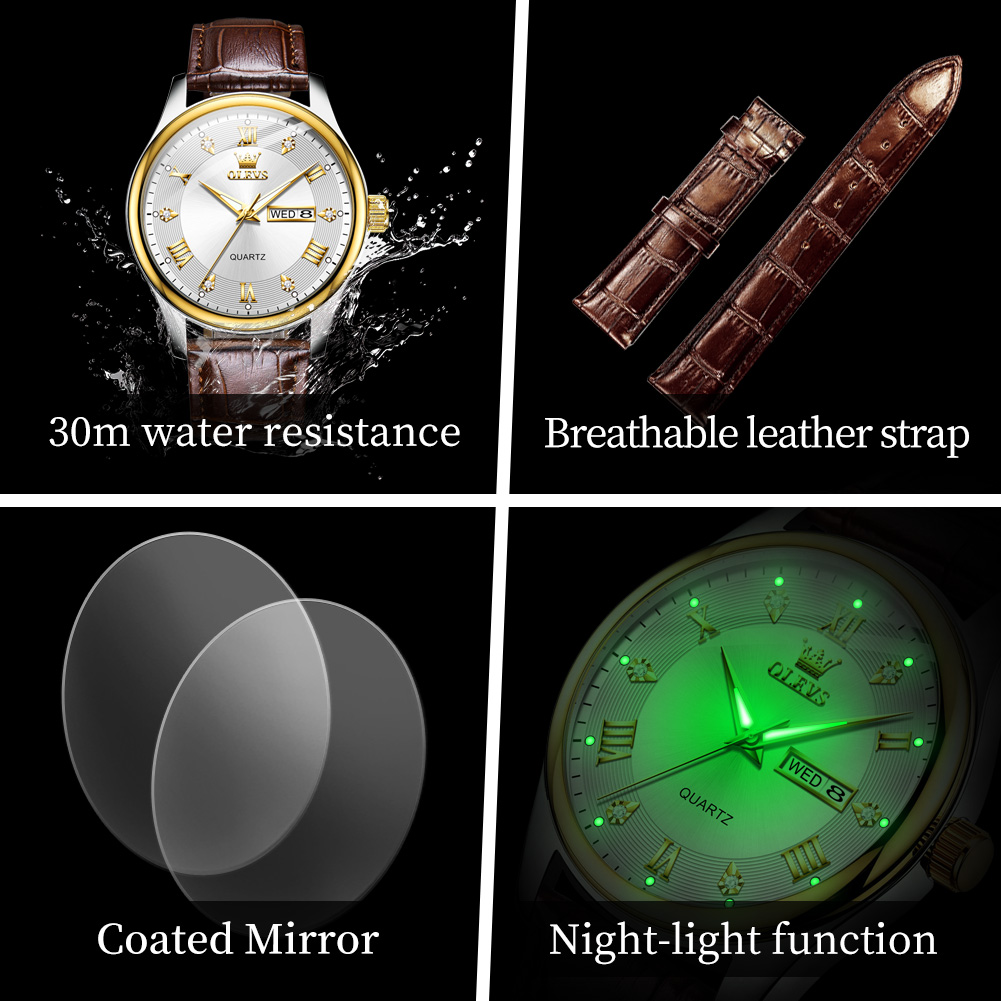 OLEVS Couple Watch Luxury Bran - Luxury Watch Gift For Her recension och pris