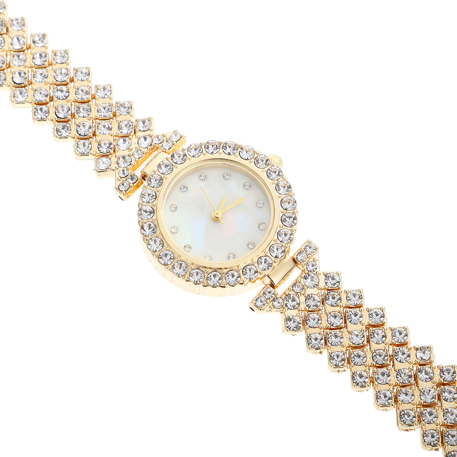 Rhinestone Watch Golden Tone Q - Luxury Watch Gift For Her recension och pris