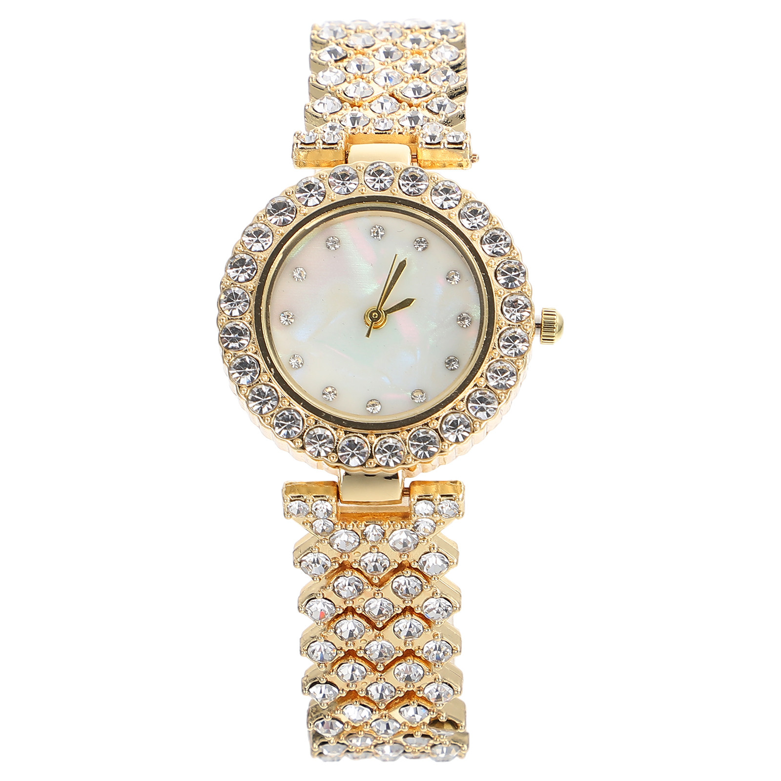 Rhinestone Watch Golden Tone Q - Luxury Watch Gift For Her recension och pris